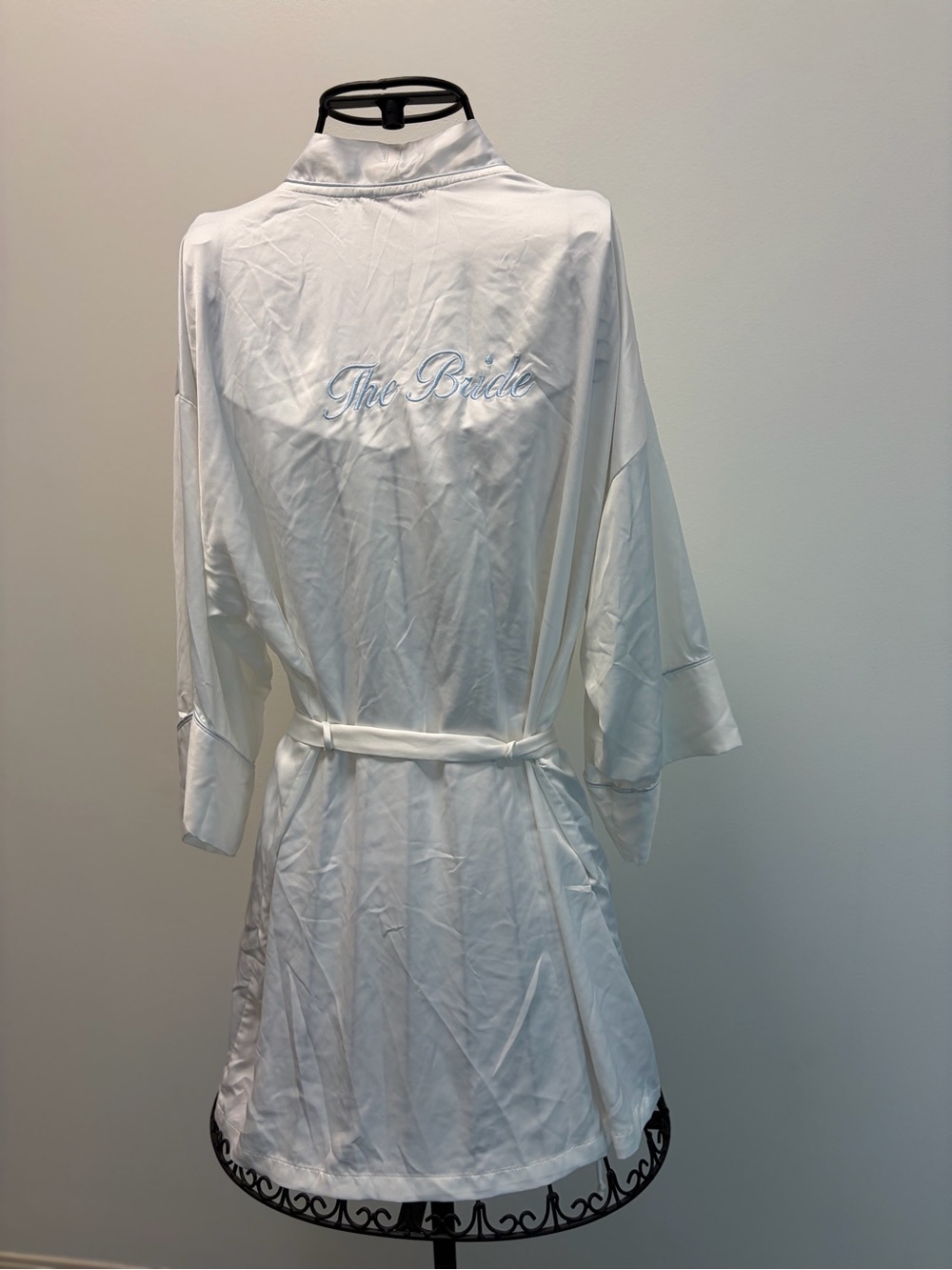 White 'The Bride' Satin Kimono Robe